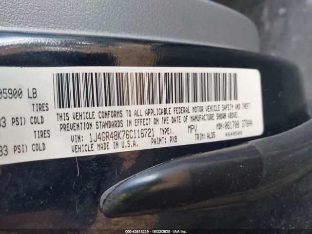 2006 JEEP GRAND CHEROKEE 1J4GR48K76C116721 Photo 8