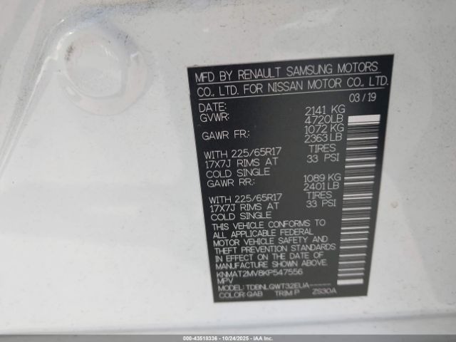 2019 NISSAN ROGUE KNMAT2MV8KP547556 Photo 8