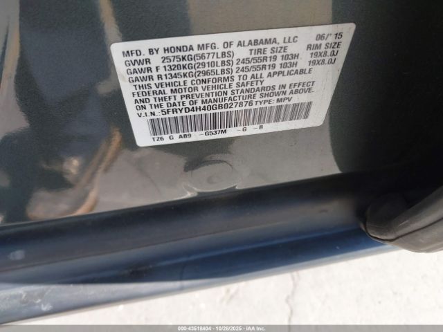 2016 ACURA MDX 5FRYD4H40GB027876 Photo 8