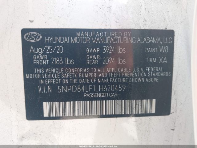 2020 HYUNDAI ELANTRA 5NPD84LF1LH620459 Photo 8