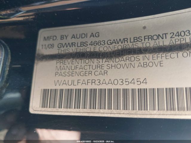 2010 AUDI A5 WAULFAFR3AA035454 Photo 8
