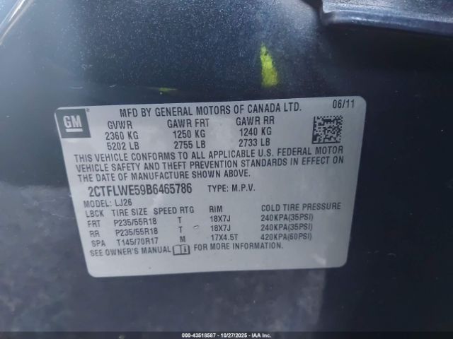 2011 GMC TERRAIN 2CTFLWE59B6465786 Photo 8