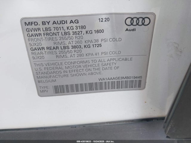2021 AUDI E-TRON WA1AAAGE3MB019445 Photo 8