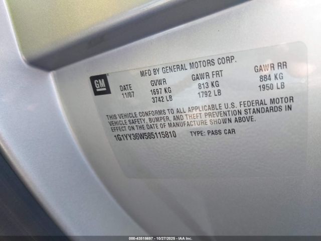 2008 CHEVROLET CORVETTE 1G1YY36W585115810 Photo 8