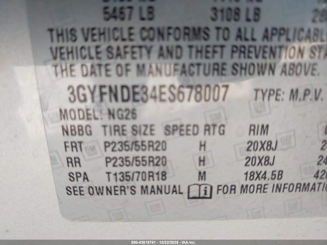 2014 CADILLAC SRX 3GYFNDE34ES678007 Photo 8