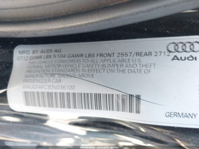 2013 AUDI A6 WAUGFAFC3DN036100 Photo 8