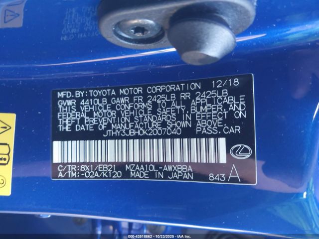 2019 LEXUS UX 200 JTHY3JBH0K2007040 Photo 8