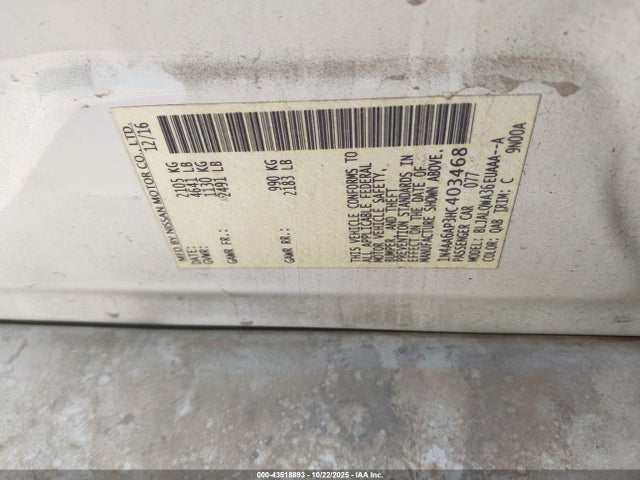 Nissan Maxima 2017 1N4AA6AP3HC403468 Image 9