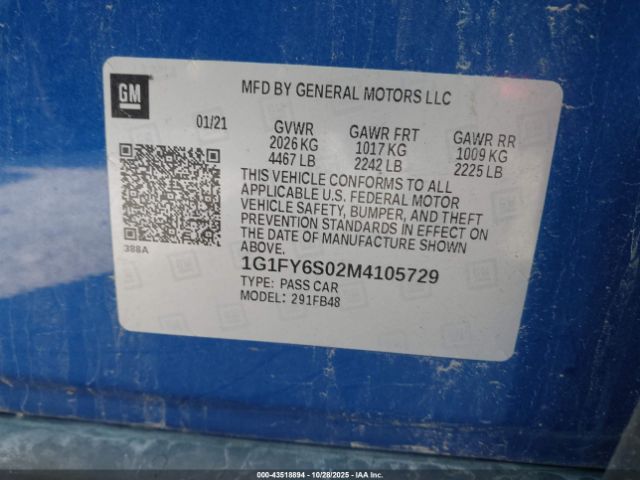 2021 CHEVROLET BOLT EV 1G1FY6S02M4105729 Photo 8