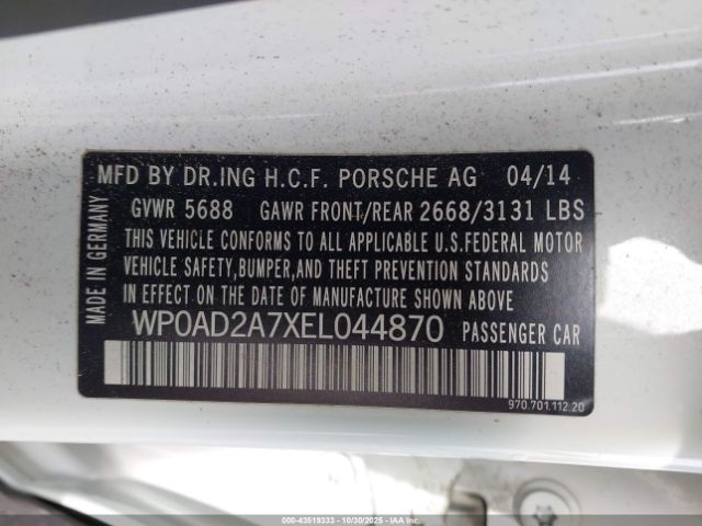 2014 PORSCHE PANAMERA E-HYBRID WP0AD2A7XEL044870 Photo 8