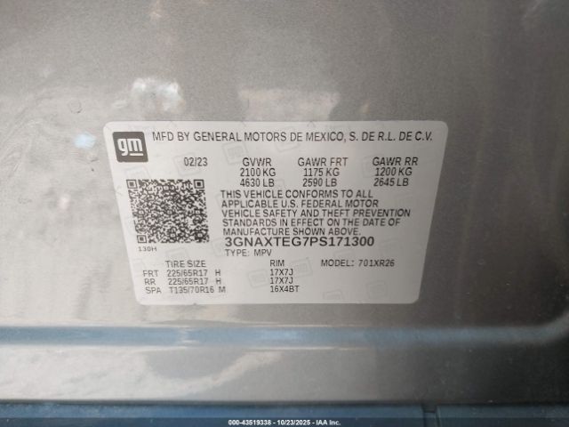 2023 CHEVROLET EQUINOX 3GNAXTEG7PS171300 Photo 8