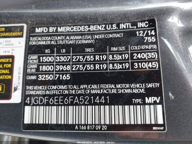 2015 MERCEDES-BENZ GL 450 4JGDF6EE6FA521441 Photo 8