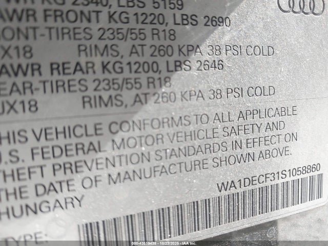 2025 AUDI Q3 WA1DECF31S1058860 Photo 8