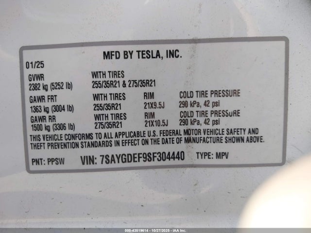 2025 TESLA MODEL Y 7SAYGDEF9SF304440 Photo 8