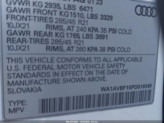 2023 AUDI Q8 WA1AVBF15PD019349 Photo 8