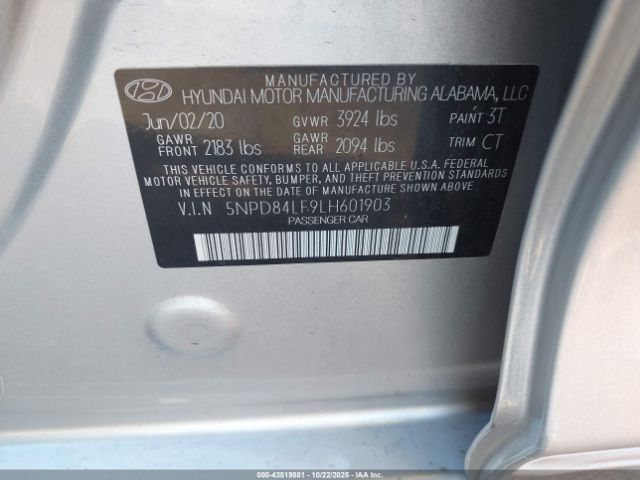 2020 HYUNDAI ELANTRA 5NPD84LF9LH601903 Photo 8