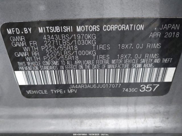 2018 MITSUBISHI OUTLANDER SPORT JA4AR3AU6JU017077 Photo 8