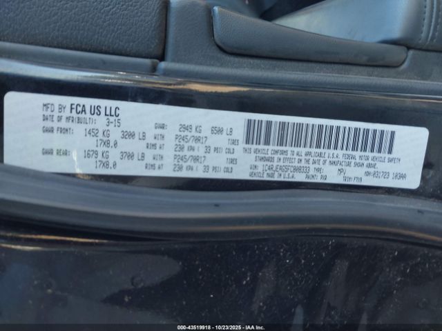 2015 JEEP GRAND CHEROKEE 1C4RJEAG5FC808333 Photo 8