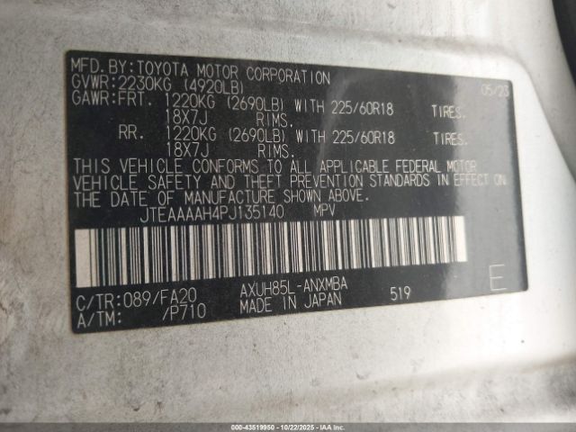 2023 TOYOTA VENZA JTEAAAAH4PJ135140 Photo 8