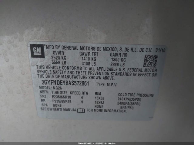 2010 CADILLAC SRX 3GYFNDEY8AS572861 Photo 8