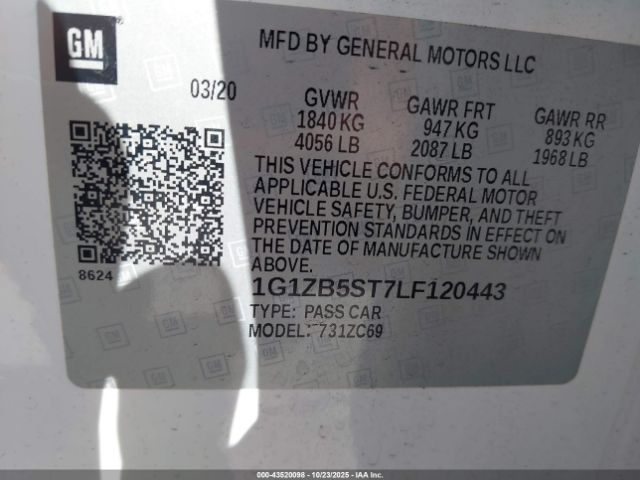 2020 CHEVROLET MALIBU 1G1ZB5ST7LF120443 Photo 8