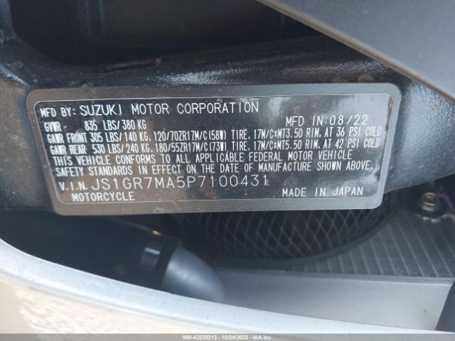 2023 SUZUKI GSX-R750 JS1GR7MA5P7100431 Photo 9