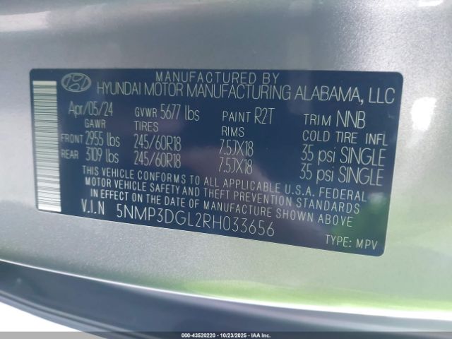 2024 HYUNDAI SANTA FE 5NMP3DGL2RH033656 Photo 8