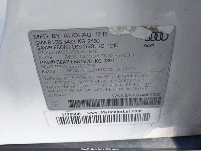 2016 AUDI Q5 WA1L2AFPXGA090726 Photo 8
