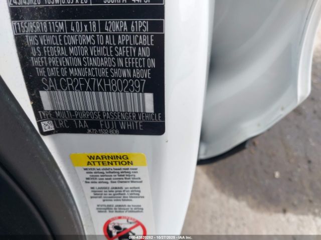 2019 LAND ROVER DISCOVERY SPORT SALCR2FX7KH802397 Photo 8