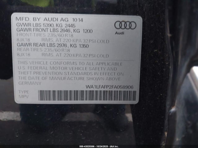 2015 AUDI Q5 WA1LFAFP2FA058906 Photo 8