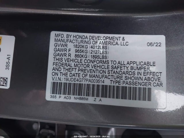 19UDE4G77PA003514 Acura Integra A-spec Technology