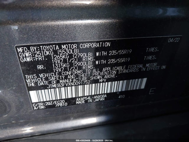 2022 TOYOTA RAV4 PRIME JTMEB3FVXND091752 Photo 8