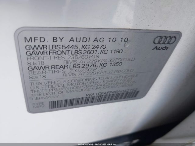 2011 AUDI Q5 WA1CFAFP4BA042152 Photo 8