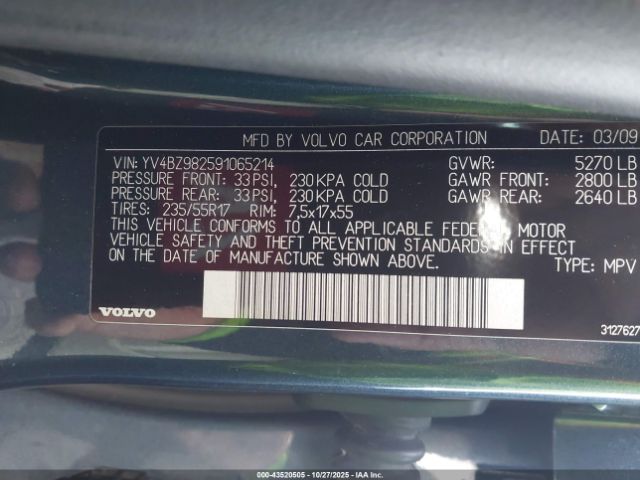 2009 VOLVO XC70 YV4BZ982591065214 Photo 8