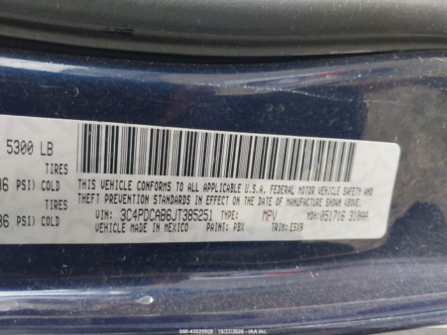 2018 DODGE JOURNEY 3C4PDCAB6JT385251 Photo 8