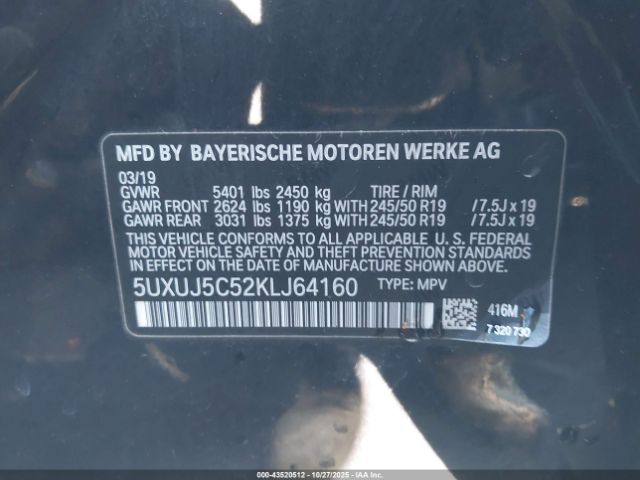 2019 BMW X4 5UXUJ5C52KLJ64160 Photo 8