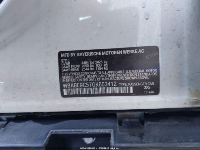 2016 BMW 328I WBA8E9C57GK603412 Photo 8