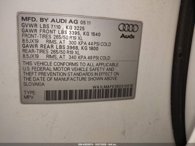 2011 AUDI Q7 WA1LMAFE3BD010019 Photo 8