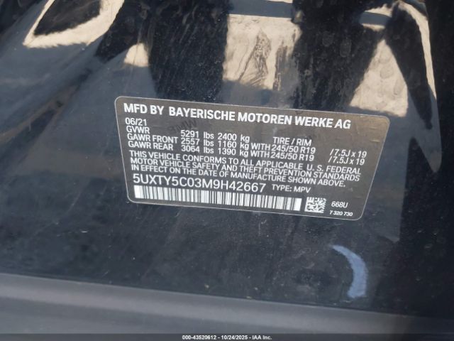2021 BMW X3 5UXTY5C03M9H42667 Photo 8