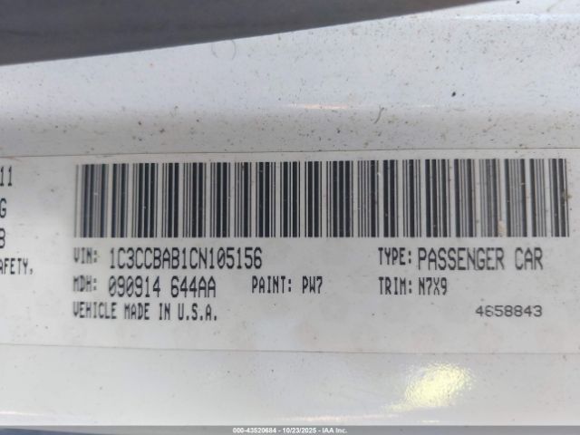 2012 CHRYSLER 200 1C3CCBAB1CN105156 Photo 8