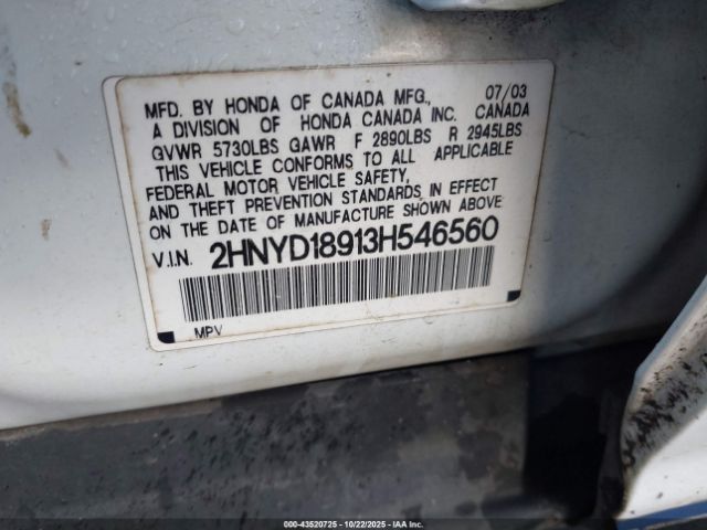 2003 ACURA MDX 2HNYD18913H546560 Photo 8