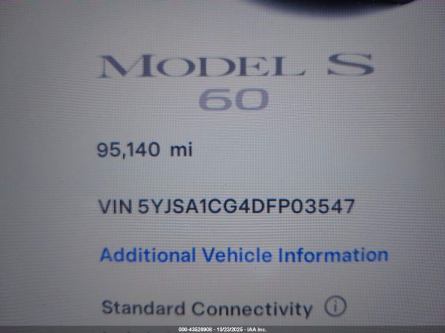 2013 TESLA MODEL S 5YJSA1CG4DFP03547 Photo 6