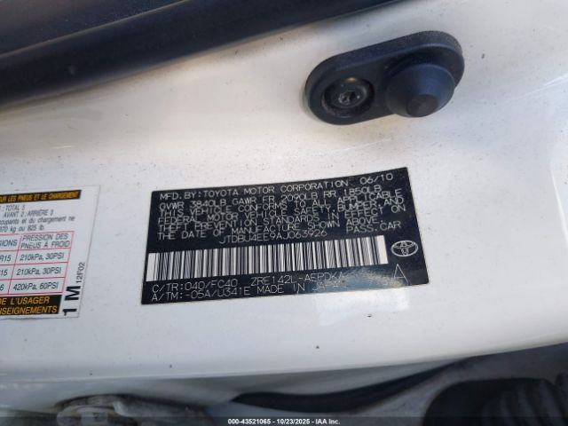 2010 TOYOTA COROLLA JTDBU4EE9AJ063926 Photo 8