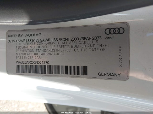 2016 AUDI A7 WAU2GAFC0GN071270 Photo 8