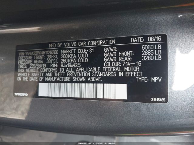 2017 VOLVO XC90 YV4A22PK4H1128200 Photo 8