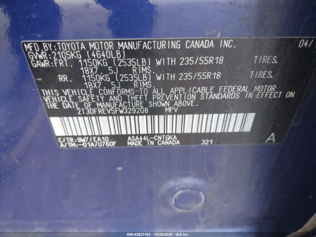 2015 TOYOTA RAV4 2T3DFREV5FW329208 Photo 8