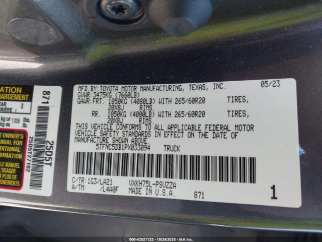 2023 TOYOTA TUNDRA HYBRID 5TFNC5DB1PX033094 Photo 8