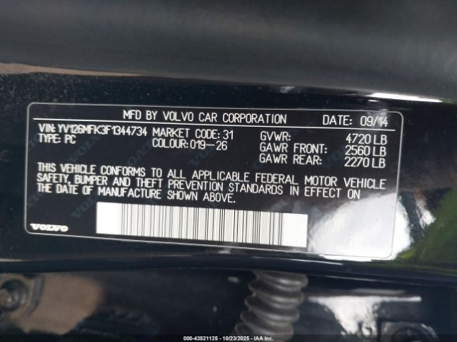 2015 VOLVO S60 YV126MFK3F1344734 Photo 8