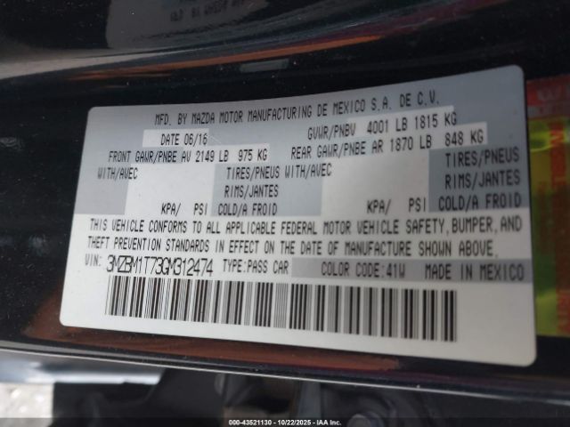 2016 MAZDA MAZDA3 3MZBM1T73GM312474 Photo 8