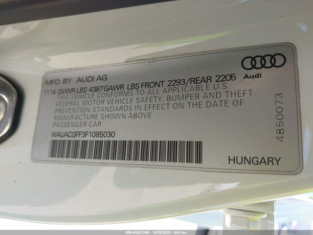WAUACGFF3F1085030 Audi A3 1.8t Premium